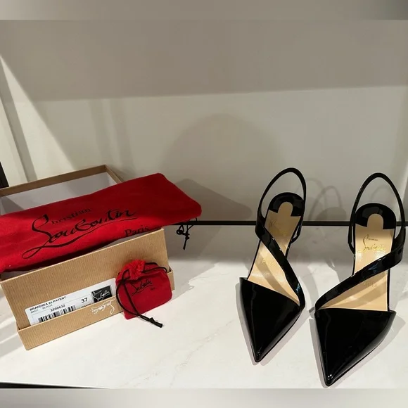 Christian Louboutin “Brandina 85 Patent” in Black. Size 37. NEVER WORN! - Picture 1 of 9